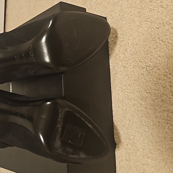 🛑SAINT LAURENT Suede Mica Buckle Western Ankle Booties - Picture 6 of 10